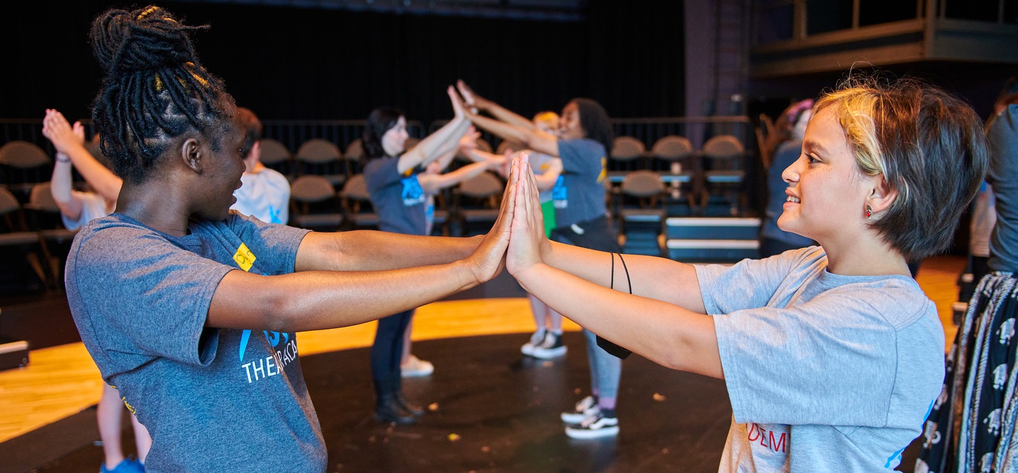 Students working in a First Stage Theater Academy Fundamentals Class